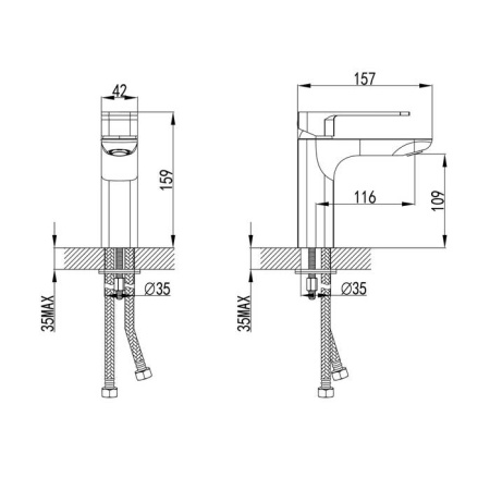 Смеситель для умывальника IDDIS Slide черный (SLIBL00i01)